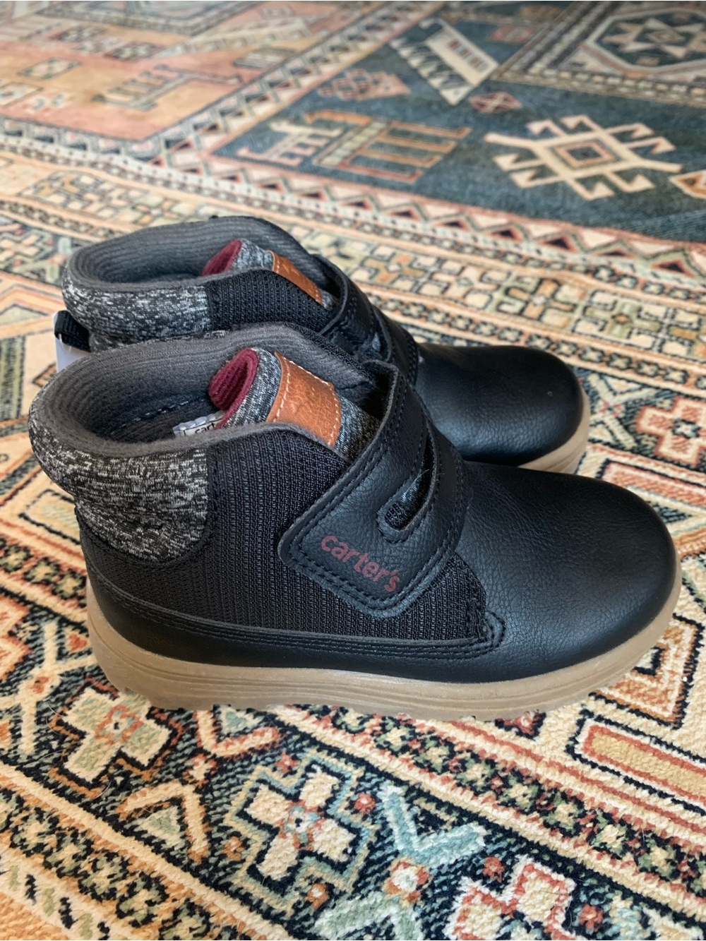 Carter's Black and Tan Kids High-Top Boots